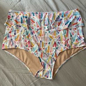 Kortni Jeane Peplum high waisted swim bottoms